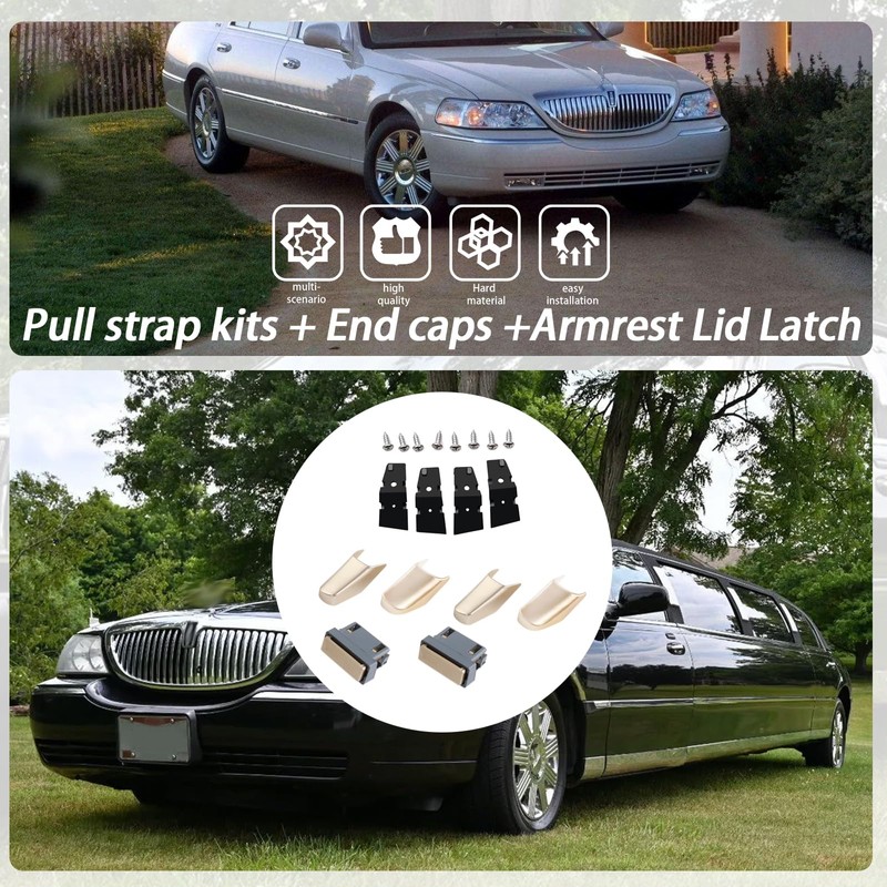 XYgdhqpt 2PCS Front Armrest Lid Latch Console Lock and Pull