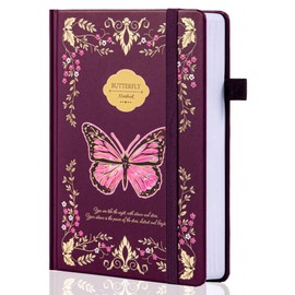 TIEFOSSI Butterfly Journals for Women Men, College Ruled Journals for Writing, Lay Flat Notebook,320 Numbered Pages A5 Journaling