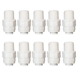 Malida Male Push To Connect Tube Fitting,water purifiers Quick Connector Drinks Dispense and water filtration system fittings (1/4 NPT Male x 1/4 OD Tube)