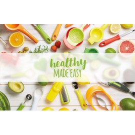 KitchenCraft Healthy Eating Soft-Grip 2-in-1 Julienne Peeler, 16.5 cm (6.5") - Orange