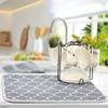 Moroccan Tile Gray Absorbent Dish Drying Mat Microfiber Dish Pat