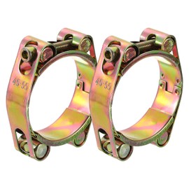 sourcing map 2Pcs T-Bolt Hose Clamps, 45-55mm/1.77"-2.17" ID Range, Carbon Steel Radiator Hose Clamp Intake Clamp for Truck Exhaust