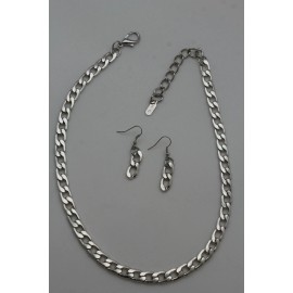 Alwasytyle4you Women Fashion Jewelry Silver Plastic Light Chain Link Classic Basic Necklace Set