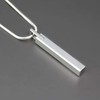 COAI Tungsten Bar Pendant Necklace for Men, Silver Necklace for