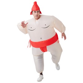 IRETG Sumo - Disfraz inflable de luchador para adultos, disfraz de Sumo hinchable, disfraz divertido para fiestas de día festivo, talla última intervensión (rojo)