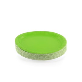 Amcrate Kiwi Green Disposable Paper Party Plates 9" - Ideal for Weddings, Party’s, Birthdays, Dinners, Lunch’s. (Pack of 50)