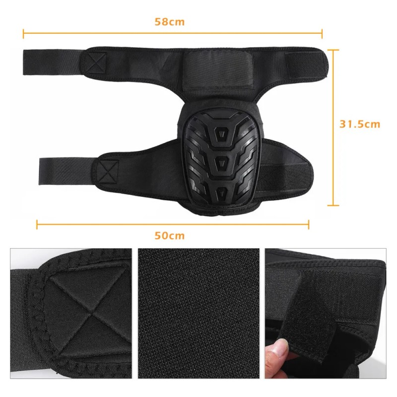 Rodilleras Kidomy Negras Resistente Uso Construcción Velcro Ajustable