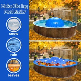 Pool Pillow for Above Ground Pools, 6FT Heavy Duty 0.4MM Thick Round Pool Cover Pillow with Double Seam, Dual Air Valve, 4 Grommets, 49FT Rope, Winter Pool Cover Protection, Withstands -10°F to 180°F