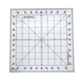 MTT PL Douglas 10 inch protractor graduated in degrees for angle measurement and map plotting for outdoor, marine or air navigation with map and compass, hiking, orientation and survival.