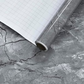 Gray Marble Contact Paper for Countertops Waterproof Marble Peel and Stick Wallpaper Removable Self-Adhesive Granite Vinyl Wrap Roll for Kitchen Bathroom Sink Table Darwer Locker 16x118 inch