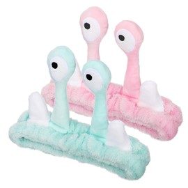 WOONEKY Animal Headband Set Pack Snail Makeup Headband Soft Fleece Spa Headwrap for Face Washing