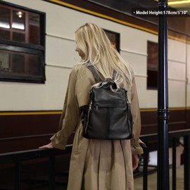 Kattee Women's Anti-Theft Backpack Purse Genuine Leather Shoulder Bag Fashion Ladies Satchel Bags