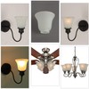 Anmire 2 Pack Frosted Ribbed Glass Shade, Bell Shaped Light
