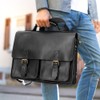 Jahn-Tasche – natural leather briefcase / teacher’s bag size L made out of aniline leather, black
