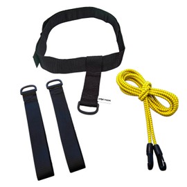 Sport-Thieme Swimming Pull Rope with Belly Strap | Swimming Trainer, Swimming Rope Set for Dry Exercises in Swimming Training | In 5 Tensile Strengths | Webbing Hand Loops, Training Guide | Brand Quality