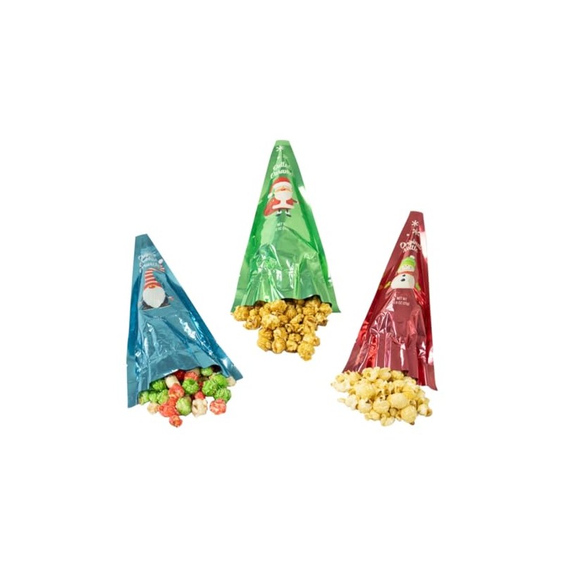 Christmas Treat Popcorn Stocking Stuffers Cones Gift- Flavors includes l