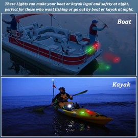 Botepon Kayak Navigation Lights Stern Lights Battery Operated, Waterproof Kayak Lights For Night Kayaking, Paddle Board Lights, Marine Safety Lights For Pontoon Boat, Bass Boat, Dinghy