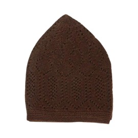 Men Skull Cap Muslim Islamic Prayer Hat Topi Kufi Head Wear Clothing Dark Brown