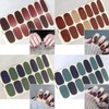 WOKOTO 20 Sheets Solid Color Nail Art Polish Wraps Stickers