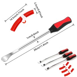 Intckwan Tire Lever, 11.5 Inch Bicycle Tire Lever, High Strength Steel Tire Lever, Tire Mounting Tool with 3 Rim Protectors, For Motorcycle, Bicycle, Cart, Scooter