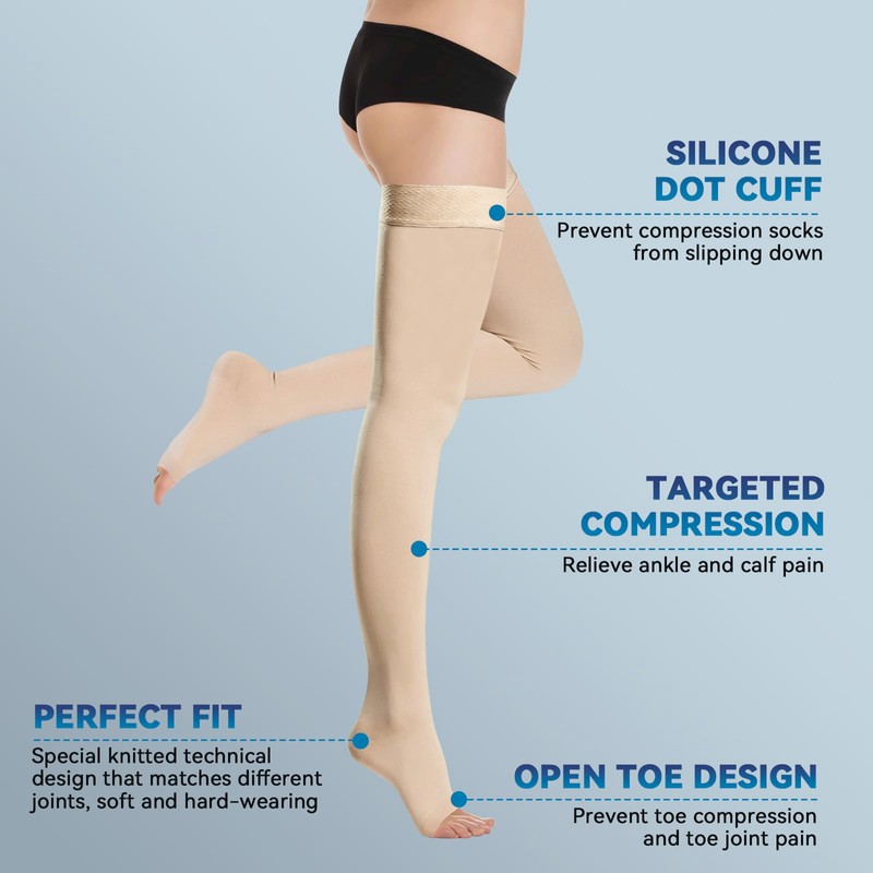 KUDLE 20-30 mmHg Medical Compression Stockings for Men and Women,