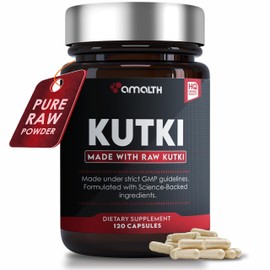 AMALTH Organic Kutki Root Powder 1000mg 120 Capsules (Picorohiza Kurrooa) 60 Days Supply Non-GMO & Gluten Free