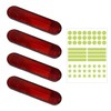 4 Pieces of Red Reflective Patches and 1 Piece of
