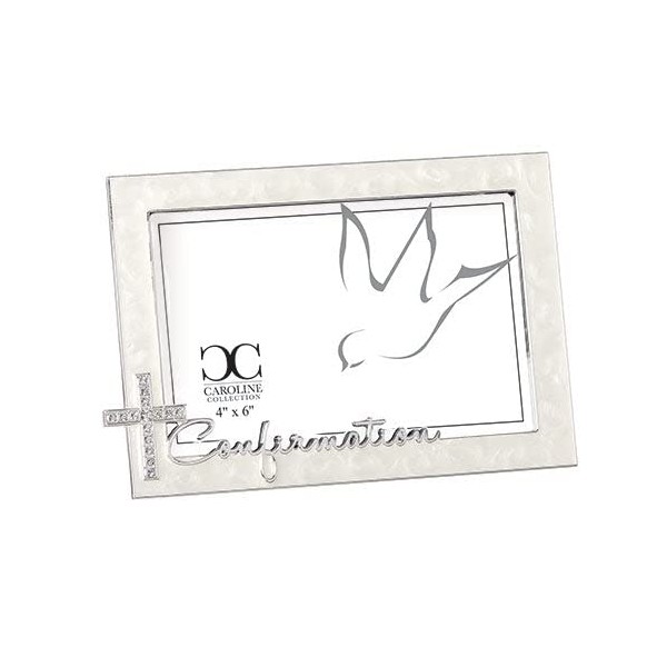 Confirmation Script Jewel Tone Cross Swirled Ivory 7.25 x 5
