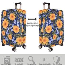 7-Mi Luggage Cover£¬ Suitcase Covers 19-30 Inch Expandable Anti-Scratch Luggage Protector Flower for Carry on Luggage S 19-20IN