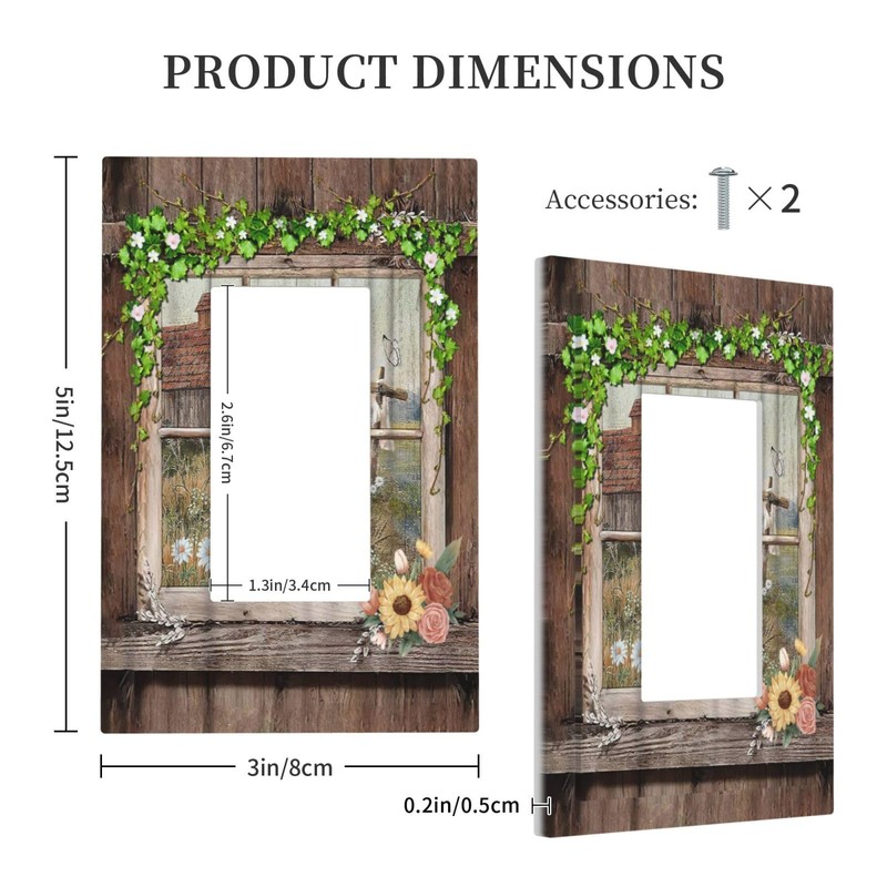 Farm Barn Farmhouse Rustic Country Flower Single Rocker/Decora Light Switch