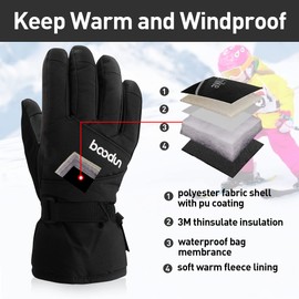 Arcweg Children's Winter Warm Winter Gloves Ski Gloves Cycling Gloves Girls Non-Slip Waterproof Gloves Running Gloves Finger Gloves Sports Hiking Running Ski