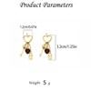CZ Red Heart Key and Lock Drop Stud Earrings for