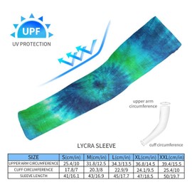 Xmkltbz 1 Pair Cooling Arm Sleeves, Unisex Warmer Spandex Sports Cover Uv Sun Protection for Cycling Golf Running S Print Green Blue White Spiral Tie Dye Abstract Hippie Pattern