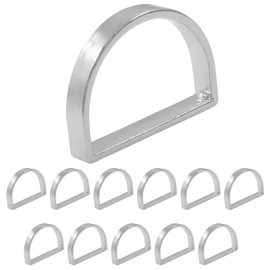 Rierdge Matte Silver Napkin Rings Set of 12, 35mm Semicircle Metal Napkin Holder Buckles for Wedding, Dinner Table, Party