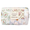 AIXXCUVQ Checkered Floral Makeup Bag Soft and Comfortable Cotton Cosmetic