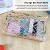 4pcs Storage Box Resin Mold DIY Production Patterned Hollow Flip