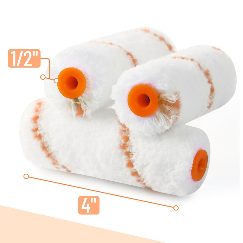 Bates- Paint Roller Covers, 24 pcs, 4" Covers for Paint