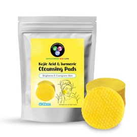 ABC Kojic Acid & Turmeric Cleansing Pads For Dark Spots, Turmeric Kojic Acid Cleansing Pads Helps Fade Spot, Face Cleansings & Exfoliating Pad, (60 Pieces)
