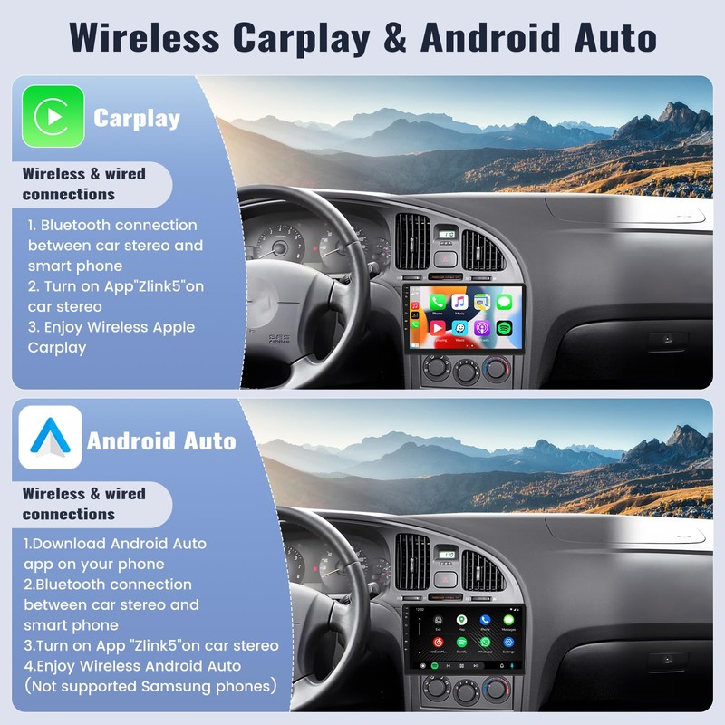 SIXWIN Android Car Stereo for Hyundai Elantra 2004-2012 with Wireless