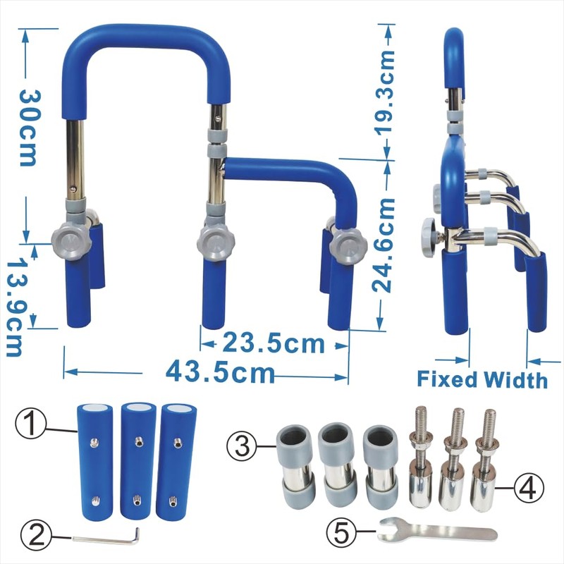 304 Stainless Steel Grab Bars for Bathtubs and Showers, Adjustable