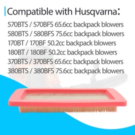Air Filter Tune Up Kit Replace 544271501 512654101 Compatible with Husqvarna 570BTS 580BTS 170BT 180BT 370BTS 380BTS Backpack Leaf Blowers