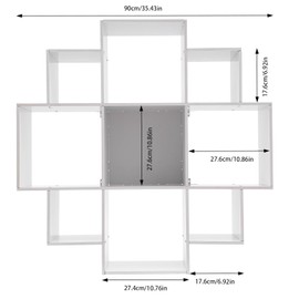 YUYFCC Wall Mounted Book Shelf Modern 3-Tier Floating Shelf Bookcase Wall Mount Bookshelf with 9 Compartments Wall Storage Shelves Floating Cube Shelves for Living Room Decoration Decor (White)