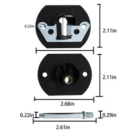 Caishun 4 Sets 2.68 Inch Black Sofa Pin Furniture Connector Pin Buckle Furniture Hardware Fitting Sofa Plug Buckle for Furniture Movable Connection
