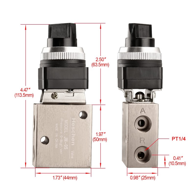 Heschen Pneumatic Selective Knob Mechanical Valve JM-05 3 way 2