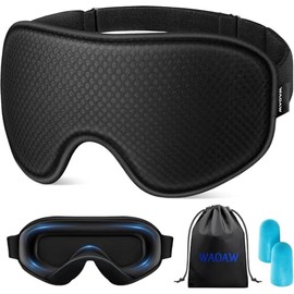 WAOAW Sleep Mask Máscara de ojos para dormir, Cubiertas de ojos con bloqueo de luz 3D Cómoda venda para los ojos