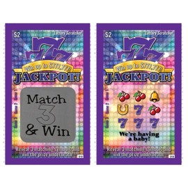 My Scratch Offs 5 Cards Adult Scratch Off Lotto Fake Triple 7s Jackpot Lottery Tickets for Pregnancy Announcement