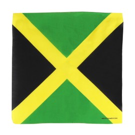 Motique Accessories Large Cotton Bandanas - Jamaican Flag- Green Black Yellow (Jamaica)