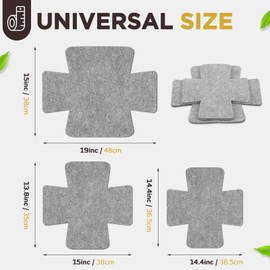 LemonRoad Set of 16 Bakeware Scratch Protectors Pot Pan Dish Divider Protector Pad for Stacking 3 Size Padded Pot Pan Cookware Protector Extra Thick Felt Prevent Chip Crack When Stacking(Gray)