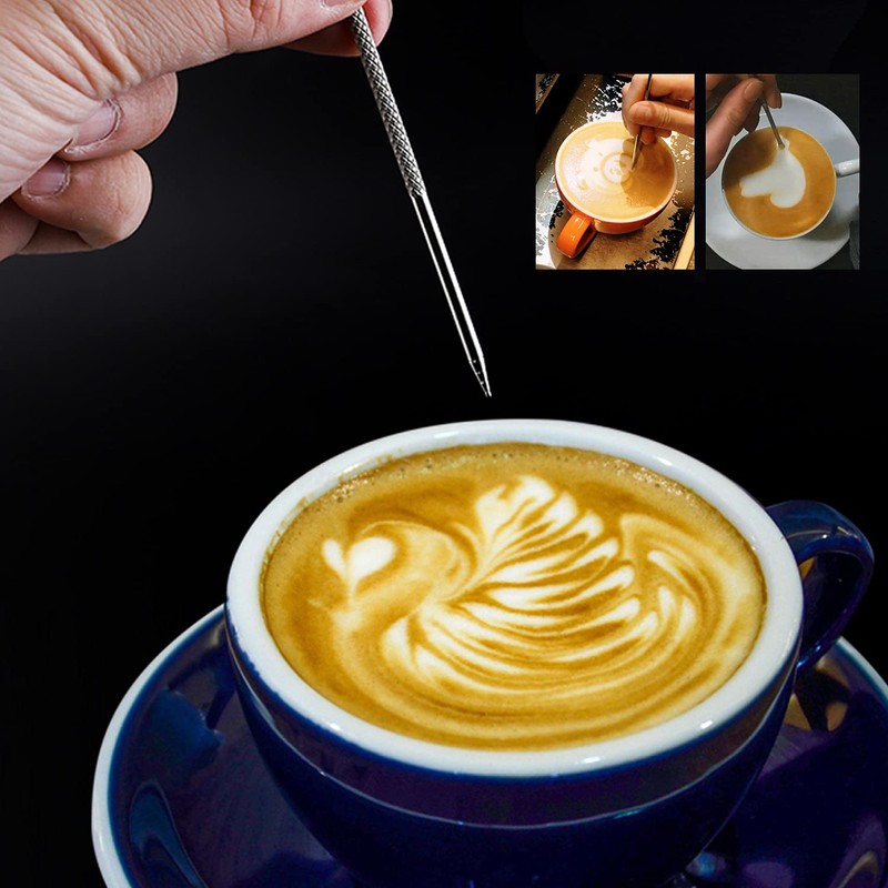 Honbay 4PCS Stainless Steel Coffee Latte Art Pens Tool for
