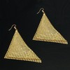 Suyi Trendy Women Earrings Metal Mesh Grid Sequins Tassel Long
